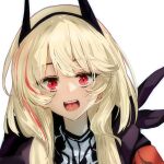 1girl absurdres bandana bandana_around_neck blonde_hair close-up excited girls&#039;_frontline highres long_hair looking_at_viewer m4_sopmod_ii_(girls&#039;_frontline) open_mouth red_eyes shitamichi_4444 sketch smile solo 