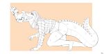  2023 all_fours anthro bottomwear claws clenched_teeth clothed clothing crocodile crocodilian crocodylid dreadlocks duo eye_contact fan_character fangs felid female fur half-closed_eyes hi_res inner_ear_fluff jimfoxx looking_at_another mammal narrowed_eyes open_mouth pantherine reptile scales scalie shirt shorts signature soft_vore teeth tiger topwear tuft vore 