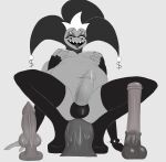  2023 absurd_res anal anal_masturbation anal_penetration animal_dildo animal_sex_toy balls_in_underwear big_dildo black_clothing black_legwear black_thigh_highs canine_dildo clothing demon demongirl_demoness digital_drawing_(artwork) digital_media_(artwork) dildo dildo_in_ass dildo_insertion dildo_sitting empty_eyes equine_dildo genitals helluva_boss hi_res humanoid legwear looking_pleasured male mammon_(helluva_boss) masturbation nipple_fetish nipple_play object_in_ass penetration penis sex_toy sex_toy_in_ass sex_toy_insertion simple_background solo teeth thigh_highs tongue white_eyes 