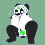  &lt;3 &lt;3_eyes 1:1 anthro bear black_body black_fur black_nipples black_nose bodily_fluids breasts breath_cloud digital_media_(artwork) egg egg_from_pussy ejaculation female fur fur_markings genital_fluids genitals giant_panda green_eyes hair lunarpanda8686 mammal markings mika_(lunarpanda8686) musk nipples nude oviposition pussy pussy_ejaculation pussy_juice round_ears simple_background slightly_chubby solo tail text white_body white_fur white_hair 