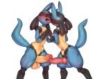  4:3 alpha_channel animal_genitalia animal_penis anthro anthro_on_anthro balls biped blush canine_genitalia canine_penis chest_spike duo erection foreskin french_kissing generation_4_pokemon genitals hi_res humanoid_genitalia humanoid_penis intraspecies kissing knot lucario male male/male nintendo penis pokemon pokemon_(species) raised_tail simple_background spikes spikes_(anatomy) syuro tail tongue tongue_out transparent_background 