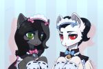  abel_bloodstone_(e_49) bell bell_collar bow_tie clothing collar dip_fanken_(dipfanken) dipfanken earth_pony equid equine feral hair hasbro hi_res horse maid_uniform male mammal my_little_pony pegasus pony ponytail simple_background uniform wings 
