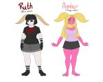  amber_(tango&#039;s_family) antennae_(anatomy) anthro arthropod big_breasts big_eyes blackbetty breasts clothed clothing duo female fur fuzzy hair insect invalid_tag lepidopteran looking_at_viewer maple_moth moth puss_moth ruth_(tango&#039;s_family) smile thick_thighs 