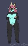  absa absurd_res anthro black_body bovid breasts caprine female genitals goat hair hand_on_breast hi_res hooves horn mammal multicolored_body pink_hair pussy rivals_of_aether slightly_chubby solo zelainthedark 