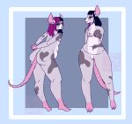  andromorph anthro artistic_rat big_clitoris black_hair bottom_growth clitoris ear_piercing echo_(artistic_rat) eyebrow_piercing facial_piercing fur genitals green_eyes grey_body grey_fur hair hi_res intersex mammal mastectomy_scar murid murine nonbinary_(lore) piercing purple_hair rat rodent scar solo trans_(lore) trans_man_(lore) wide_hips 