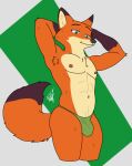  anthro canid canine canis clothed clothing delta_dewitt digital_media_(artwork) disney fox fur male mammal nick_wilde nipples simple_background solo zootopia 