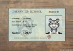  absurd_res anthro beastars bengal_tiger blue_eyes bust_portrait clothing colored english_text esther_(greatlizardwizard) fan_character felid female fur hi_res id_card id_number identification insignia mammal multicolored_body multicolored_fur number pantherine portrait school_uniform solo stripes student sunny_frostwolf text tiger tomboy uniform white_body white_fur 