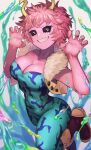  1girl absurdres acid ashido_mina batayu boku_no_hero_academia breasts collarbone highres horns looking_at_viewer shiny_skin smile solo teeth 