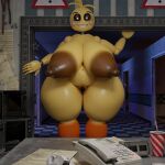  adri164 animatronic areola avian belly big_areola big_belly big_breasts big_nipples bird breasts brown_areola chicken female five_nights_at_freddy&#039;s five_nights_at_freddy&#039;s_2 galliform gallus_(genus) genitals hi_res long_labia looking_at_viewer lovetaste_chica machine navel nipples phasianid pussy robot scottgames smile solo thick_thighs toy_chica_(fnaf) wide_hips yellow_body 