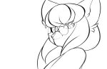  absurd_res anthro domestic_cat eyewear felid feline felis fluffy_ears girly glasses hair hi_res ileomaru long_hair looking_at_viewer looking_back male mammal maru_(ileomaru) sketch sleeveless_shirt smile solo 