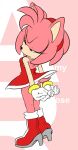  accessory amy_rose anthro argento boots bracelet clothing dress eulipotyphlan female footwear gloves hair_accessory hairband hands_behind_back handwear hedgehog hi_res high_heeled_boots high_heels jewelry looking_away mammal panties sega solo sonic_the_hedgehog_(series) underwear 