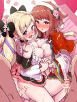  2boys 2girls :o after_sex after_vaginal ass black_choker blonde_hair blush boris_(noborhys) breast_press breasts breasts_out bukkake censored choker clothed_sex cum cum_in_pussy cum_on_body cum_on_breasts cum_on_clothes elise_(fire_emblem) elise_(valentine)_(fire_emblem) fire_emblem fire_emblem_fates fire_emblem_heroes highres long_hair looking_at_viewer medium_breasts medium_hair multiple_boys multiple_girls nipples official_alternate_costume open_mouth pink_eyes pink_hair purple_eyes sakura_(fire_emblem) sakura_(valentine)_(fire_emblem) sex smile sweat symmetrical_docking twintails vaginal very_long_hair 