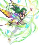  1girl alternate_costume bare_shoulders book boots breasts bug butterfly cape cecilia_(fire_emblem) cleavage dress elbow_gloves fire_emblem fire_emblem:_the_binding_blade fire_emblem_heroes flower full_body gloves gold_trim gradient_clothes green_eyes grey_hair haru_(hiyori-kohal) high_heel_boots high_heels highres holding holding_book leg_up long_hair looking_away magic medium_breasts non-web_source official_art open_book open_mouth plant short_dress sleeveless solo teeth thigh_boots thorns transparent_background upper_teeth_only vines 