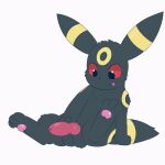  animal_genitalia animal_penis animated balls black_body black_fur blush blush_lines bouncing_penis canine_genitalia canine_penis eeveelution feral fur generation_2_pokemon genitals gooeythings hi_res male nintendo pawpads paws penis pokemon pokemon_(species) red_eyes sitting solo tongue tongue_out umbreon 