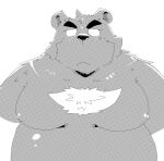  2023 anthro bear belly big_belly hi_res kemono male mammal moobs nipples overweight overweight_male simple_background solo suishou0602 white_background 