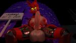  16:9 2023 3d_(artwork) animatronic anonymousfm anthro balls big_balls big_breasts big_penis blender_(software) breasts canid canine curtains digital_media_(artwork) english_text erection five_nights_at_freddy&#039;s fox foxy_(fnaf) fur genitals green_eyes hair hands_on_legs hands_on_thighs herm hi_res huge_balls huge_penis humanoid_genitalia humanoid_penis intersex looking_at_viewer low-angle_view machine mammal nipples nude penis red_body red_fur red_hair robot scott_cawthon scottgames sign solo teeth text widescreen 