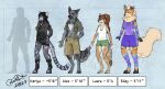  2023 alex_(helinon) anthro arcanine australian_shepherd belt big_tail black_hair blokfort blue_eyes boots bottomwear breasts brown_body brown_eyes brown_fur brown_hair button_down canid canine canis clothed clothing coat coyote domestic_dog english_text eyewear felid feline female footwear fur generation_1_pokemon german_shepherd glasses green_eyes grey_body grey_fur hair herding_dog hybrid leggings legwear leotard male mammal markings model_sheet neriya_(helinon) nintendo open_clothing open_shirt open_topwear orange_body orange_fur pantherine pants pastoral_dog pokemon pokemon_(species) sheepdog shirt shorts snow_leopard spots standing straps tail text topwear 