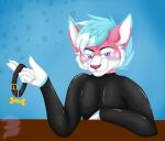  anthro collar domestic_cat felid feline felis koko latex male mammal pink sassy shade_art slim solo 