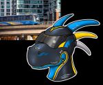  2023 6_horns anthro black_background black_body blue_body blue_countershading blue_horn blue_markings blue_spikes bombardier bombardier_art canada canadian countershade_neck countershading curved_horn digital_drawing_(artwork) digital_media_(artwork) dragon english_text facial_piercing facial_spikes grey_markings grey_spikes grey_stripes headshot_portrait horn how_to_dragon_your_train hybrid jaw_spikes light_body light_countershading living_machine living_train living_vehicle locomorph locomotive logo machine male markings meme multi_horn nose_piercing orange_text photo piercing portrait public_transportation rail_transit rapid_transit reference_image reptile ring_(jewelry) rubberderg scalie simple_background skytrain smooth_horn snaggle_tooth solo spikes spikes_(anatomy) stripes text train urban_rail_transit vehicle visor white_horn windshield_wiper yellow_horn yellow_markings yellow_spikes yellow_stripes 