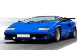  blue_car car directman english_commentary lamborghini lamborghini_countach mixed-language_commentary motor_vehicle no_humans original road shadow simple_background spoiler_(automobile) vehicle_focus white_background 