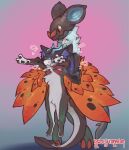  2021 anthro arms_out big_ears black_body black_fur black_pawpads blue_body blue_eyes blue_fur blue_horn chest_tuft claws crotch_tuft curved_horn dragon duo feathered_wings feathers finger_claws fur furred_dragon generation_6_pokemon gradient_background hi_res horn inner_ear_fluff longcat male male/male meme multicolored_body multicolored_eyes multicolored_fur nintendo noivern orange_body orange_eyes orange_feathers orange_wings pawpads paws pokemon pokemon_(species) red_claws red_nose redishdragie shadow signature simple_background tail toe_claws tuft two_tone_body two_tone_eyes two_tone_fur white_body white_fur wings 