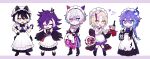 5boys :&lt; :d @_@ ^_^ alcohol alternate_costume animal_ears animal_on_head apron apron_basket argyle argyle_coat baby_bottle banzoin_hakka bird bird_on_head bk0416_v black_dress black_footwear black_gloves black_hair black_hakama black_kimono black_shorts blonde_hair blue_eyes blue_hair boots border bottle braid bright_pupils cartoon_bone closed_eyes closed_mouth cloth coat collared_dress color_connection commentary corset crossdressing cup dress drinking_glass ear_piercing earrings english_commentary enmaided extra_arms facial_mark fake_animal_ears fang feather_hair_ornament feathers floral_print food fruit full_body gavis_bettel gloves grey_hair hair_between_eyes hair_ornament hakama hand_on_hip hat heart heterochromia high_heel_boots high_heels highres hitodama holding holding_bottle holding_lantern holding_plate holding_tray holostars holostars_english jackal_boy jackal_ears jackal_tail japanese_clothes jewelry kageyama_shien kimono lantern letterboxed lily_print long_hair long_sleeves looking_at_viewer magni_dezmond maid maid_apron maid_headdress male_focus minase_rio mob_cap mole mole_under_mouth multicolored_hair multiple_boys necktie okobo on_head own_hands_together parted_bangs phantom_(gavis_bettel) piercing pink_coat pink_eyes pink_hair plate ponytail print_hair purple_border purple_coat purple_dress purple_eyes purple_hair purple_necktie purple_socks scarf short_hair short_sleeves shorts single_braid single_earring skeleton_print skin_fang sleeveless sleeveless_dress smile socks stained_clothes standing strawberry streaked_hair striped striped_coat sweatdrop tabi tail tassel tassel_earrings tears thigh_boots tomato torn_apron torn_clothes torn_dress tray two-tone_hair v-shaped_eyebrows vertical-striped_coat vertical_stripes virtual_youtuber white_apron white_background white_hair white_pupils white_scarf white_socks wine wine_bottle wine_glass wrist_cuffs yellow_eyes 