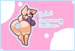  anal anthro big_breasts big_butt border bottomless breasts butt canid canine cheek_tuft clothed clothing clover_(nillykfox) dialogue digitigrade easter easter_egg egg egg_in_ass egg_insertion facial_tuft fangs female fox head_tuft holidays hybrid lagomorph leporid looking_at_viewer looking_back looking_back_at_viewer mammal nipple_outline outline partially_clothed rabbit scut_tail sepiakfox short_tail side_boob solo sweater sweater_only tail teeth text top_only topwear topwear_only tuft 