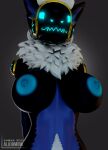  3d_(artwork) 3d_animation alkhimow animated anthro areola big_breasts bouncing breasts digital_media_(artwork) female jiggling machine nipples protogen short_playtime solo 