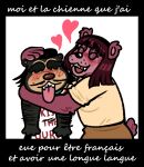  &lt;3 2023 anthro bear black_border blarf022 blush border brown_bear duo embrace female french_text grizzly_bear hi_res hug husband_and_wife male male/female mammal married_couple me_and_the_bad_bitch_i_pulled_by_being sherry&#039;s_dad_(blarf022) sherry&#039;s_mom_(blarf022) simple_background sun_bear text tongue tongue_out translated ursine white_background 