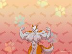  2021 abby_(abby) abs animated anthro big_breasts big_muscles big_nipples body_size_growth breasts canid canine canis digital_media_(artwork) domestic_dog featureless_crotch female flexing fluffy fluffy_tail footprint fur glistening glistening_body growth hair huge_breasts huge_muscles husky hyper hyper_breasts hyper_muscles l3moon-studios macro mammal multicolored_body multicolored_fur muscle_growth muscular muscular_female navel nipples nordic_sled_dog pattern_background pawprint signature simple_background size_transformation smile smiling_at_viewer solo spitz tail transformation two_tone_body two_tone_fur waist_up white_hair 