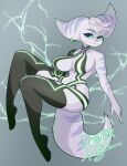  2023 anthro artist_name big_breasts blue_eyes breasts cleavage clothed clothing collarbone cybernetic_arm cybernetic_limb ear_piercing ear_ring eyebrows eyelashes female fur hair hi_res lombax looking_at_viewer mammal piercing pink_nose powerpilav purple_stripes ratchet_and_clank ring_piercing rivet_(ratchet_and_clank) solo sony_corporation sony_interactive_entertainment striped_body striped_fur stripes 