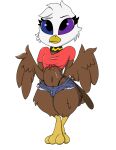  absurd_res accipitrid accipitriform adlerseven anthro avian bald_eagle bird chibi collar eagle hi_res male pinup pose sea_eagle solo unknown_artist 