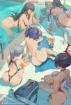  5girls animal_ears ass bag bikini bikini_top_removed black_hair blue_archive blue_hair bottle breasts chair cutesexyrobutts grey_hair hairband halo hanging_breasts highres large_breasts long_hair lotion lounge_chair medium_breasts multiple_girls nude one-piece_swimsuit partially_submerged ponytail pool raccoon_ears red_eyes rio_(blue_archive) shiroko_(blue_archive) shiroko_(swimsuit)_(blue_archive) short_hair shun_(blue_archive) skindentation snorkel sunscreen swimsuit towel tsubaki_(blue_archive) two_side_up very_long_hair water_bottle white_bikini wolf_ears yuuka_(blue_archive) 