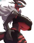  anthro big_breasts bottomwear breasts clothing cooliehigh female generation_6_pokemon hi_res huge_breasts legendary_pokemon nintendo pants pokemon pokemon_(species) shirt solo topwear under_boob yveltal 