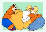  activision anthro belly coco_bandicoot crash_bandicoot crash_bandicoot_(series) duo female fluffyboyetime fur hi_res looking_at_another male male/female obese obese_female obese_male overweight overweight_female overweight_male 