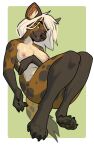  anthro breasts brown_body brown_fur claws female fur fys green_eyes hair hi_res hyena looking_at_viewer mammal nipples nitani nude pawpads pink_nipples smile solo spots spotted_body spotted_fur spotted_hyena toe_claws white_hair 