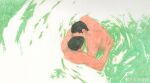  2boys absurdres bara buzz_cut couple faceless faceless_male from_above highres kiss long_sideburns male_focus multiple_boys original painterly partially_submerged short_hair sideburns topless_male very_short_hair yaoi yuzhou_fei_gou 