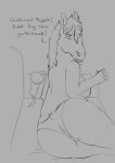  bojack_horseman bra chubby_female clothed clothing equid equine female first_person_view furniture hair hi_res hollyhock_(bojack_horseman) horse lying lying_on_sofa mammal messy_hair netflix on_side on_sofa panties rear_view sketch slightly_chubby sofa solo teot topless underwear walk-in 