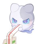  absurd_res ambiguous_gender bendy_straw blush bodily_fluids ghost hi_res milk_carton simple_background solo spirit straw sucking tears white_background white_body wubbaboo_(honkai:_star_rail) ziterbo 