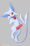  2:3 absurd_res animal_genitalia animal_penis anthro balls biped canine_genitalia canine_penis claws eeveelution erection espeon eyebrows feet fingers forked_tail fur generation_2_pokemon genitals hi_res knot male nintendo open_mouth open_smile paws penis pokemon pokemon_(species) red_eyes skyvo smile solo tail toes unusual_anatomy unusual_tail 