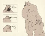 2023 absurd_res anal anthro bear big_butt blush butt comic duo english_text hi_res humanoid_hands hyena male male/male mammal oral overweight overweight_male rimming sato_afroleone sex text 