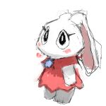  anthro bronzecatworld clothed clothing female fur lagomorph leporid low_res luna_(bronzecatworld) mammal rabbit simple_background solo standing white_background white_body white_fur 