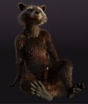  3d_(artwork) 5_fingers 5_toes absurd_res anthro balls biped black_nose blender_(software) brown_body brown_eyes brown_fur cheek_tuft claws digital_media_(artwork) disney erection facial_markings facial_tuft feet finger_claws fingers fur genitals guardians_of_the_galaxy head_markings hi_res male mammal markings marvel mask_(marking) multicolored_body multicolored_fur nude penis pink_penis plantigrade procyonid raccoon ring_(marking) ringtail rocket_raccoon rockyrcoon simple_background sitting solo spread_legs spreading tail tail_markings toe_claws toes tuft whiskers white_ear_tips white_muzzle 