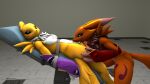  anthro bandai_namco before_death blood blood_in_mouth bodily_fluids breasts digimon digimon_(species) drain draining draining_blood drakeledragon drinking drinking_blood duo evilred female female/female fur genitals gore gore_focus hard_vore hi_res pussy red_body renamon soul soul_stealing tail vore yellow_body 