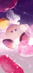  blush cloud commentary_request creature heart highres higuchi_megumi kirby kirby_(series) looking_at_viewer no_humans sky solid_oval_eyes solo sparkle star_(sky) star_(symbol) 