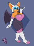  anthro bat big_breasts bodysuit boots breasts cleavage clothed clothing female footwear gloves handwear hi_res lonnyk looking_at_viewer mammal pose rouge_the_bat sega skinsuit solo sonic_the_hedgehog_(series) tight_clothing walking 