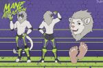  bulge bunnyfeet feet felid invalid_tag lion male mammal mask model_sheet muscular pantherine warrior wrestler 