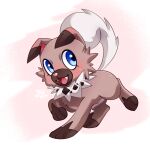  1:1 ambiguous_gender blue_eyes canid canine chocoholicmonkey dipstick_ears feral floppy_ears generation_7_pokemon hi_res mammal multicolored_ears nintendo open_mouth open_smile pokemon pokemon_(species) quadruped rockruff smile solo tail 