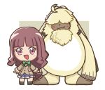  angoramon anthro bandai_namco brown_hair chibi digimon digimon_(species) digimon_ghost_game duo female fur hair hair_over_eyes human lagomorph leporid long_ears long_hair male mammal moka_coffee1210 ponytail_ears rabbit ruri_tsukiyono yellow_body yellow_fur 