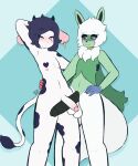  absurd_res anthro balls big_penis big_tail blue_hair blue_spots bovid bovine cattle duo eyes_closed fan_character frottage fur generation_4_pokemon genitals grabbing_waist green_body green_fur hair hand_behind_head happy hi_res looking_at_another looking_at_partner male male/male mammal max_draws neck_tuft nintendo oreo_(max_draws) patreon penis pokemon pokemon_(species) red_eyes roserade sex size_difference smile spots tail tuft white_body white_fur white_hair 